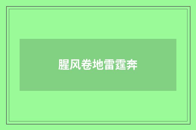 腥风卷地雷霆奔