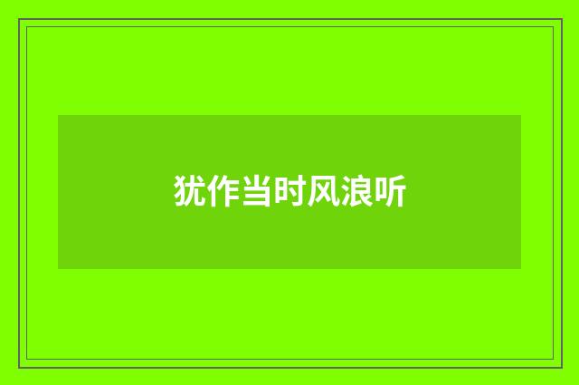 犹作当时风浪听