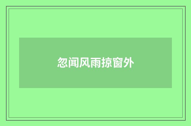 忽闻风雨掠窗外