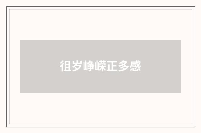 徂岁峥嵘正多感
