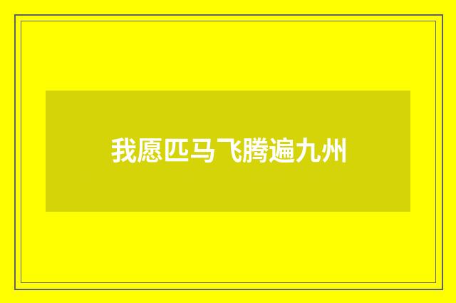 我愿匹马飞腾遍九州