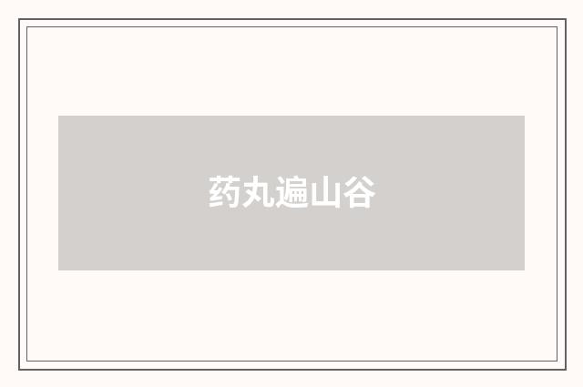 药丸遍山谷