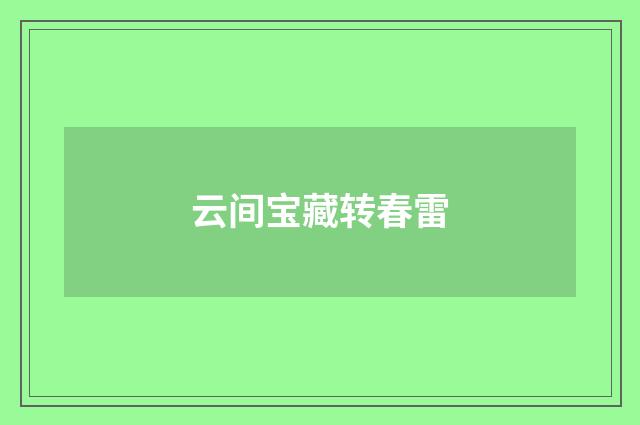云间宝藏转春雷
