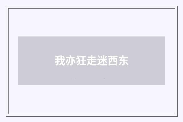 我亦狂走迷西东