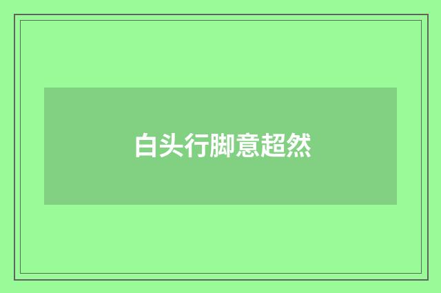 白头行脚意超然
