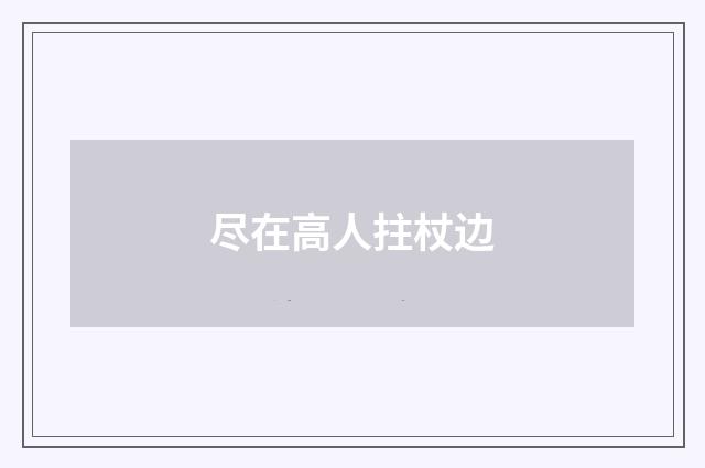 尽在高人拄杖边