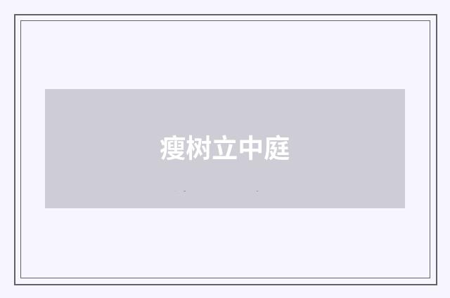 瘦树立中庭