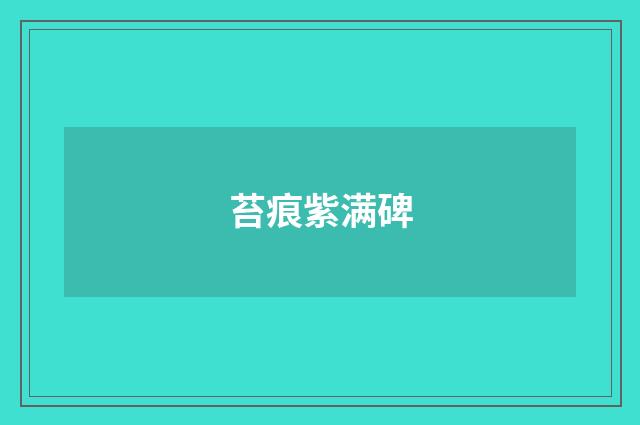 苔痕紫满碑