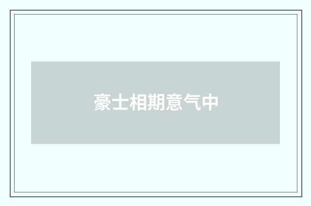 豪士相期意气中
