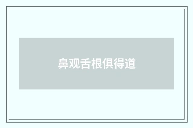 鼻观舌根俱得道