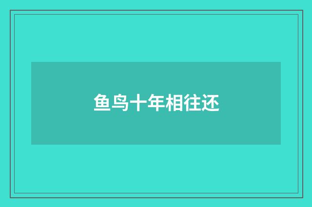 鱼鸟十年相往还