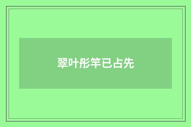 翠叶彤竿已占先