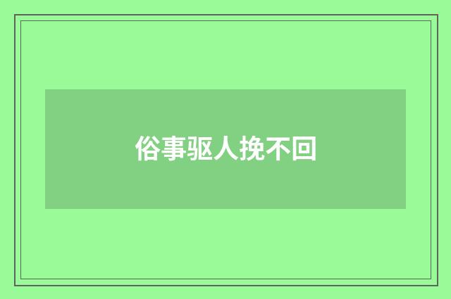 俗事驱人挽不回