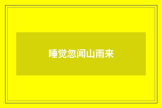 睡觉忽闻山雨来