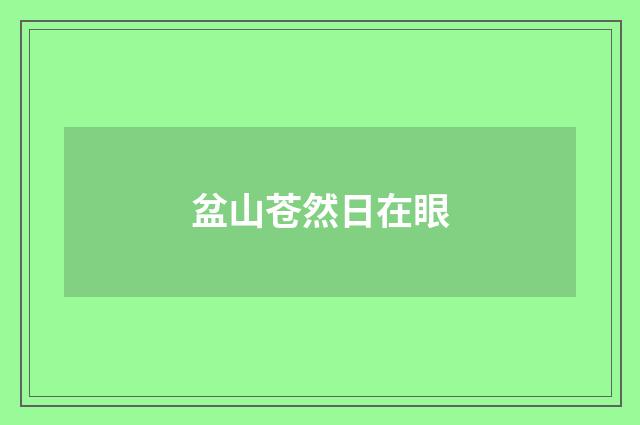 盆山苍然日在眼