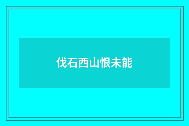 伐石西山恨未能
