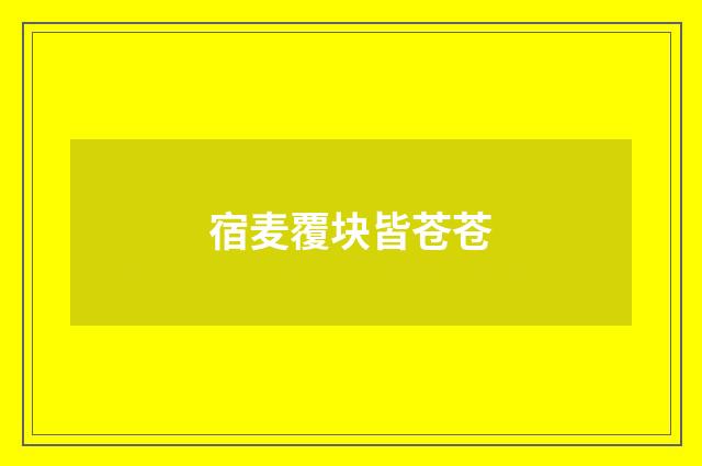 宿麦覆块皆苍苍