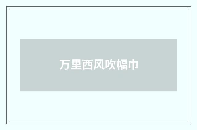 万里西风吹幅巾