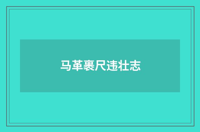 马革裹尺违壮志