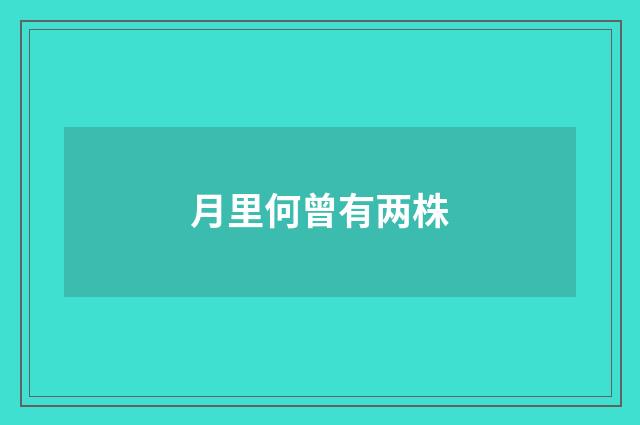 月里何曾有两株
