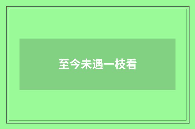 至今未遇一枝看