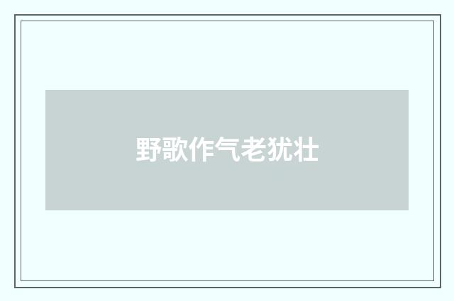 野歌作气老犹壮
