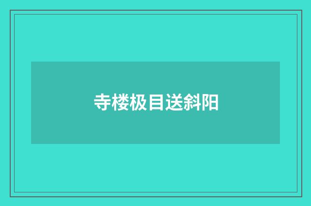 寺楼极目送斜阳