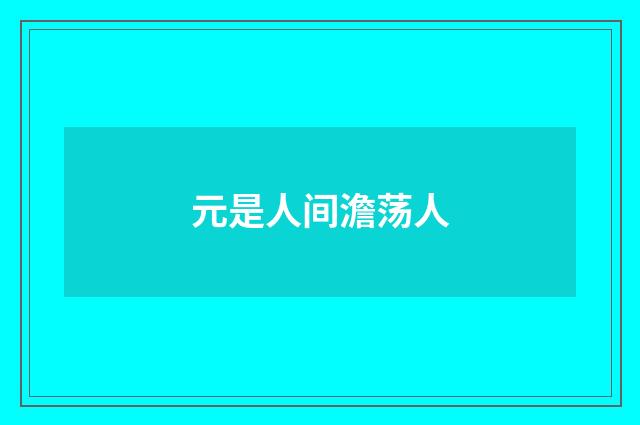 元是人间澹荡人