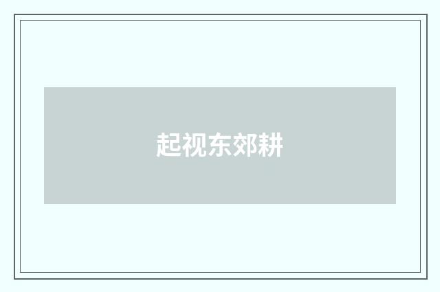 起视东郊耕