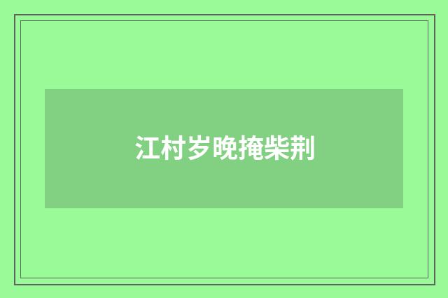 江村岁晚掩柴荆