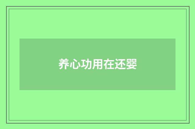 养心功用在还婴