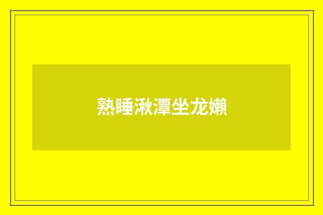 熟睡湫潭坐龙嬾