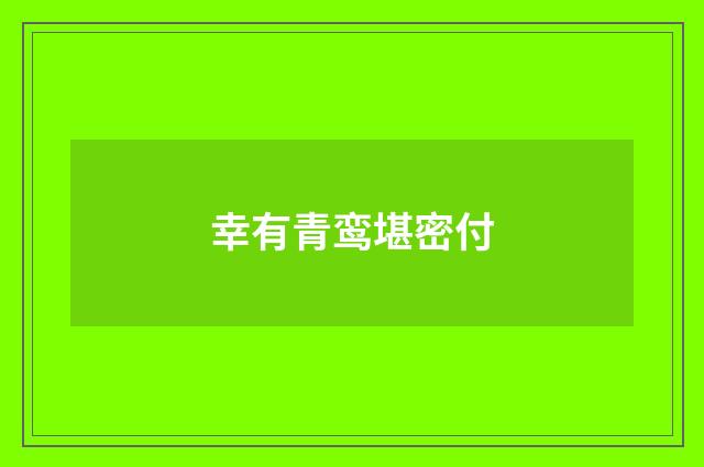 幸有青鸾堪密付
