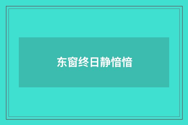 东窗终日静愔愔