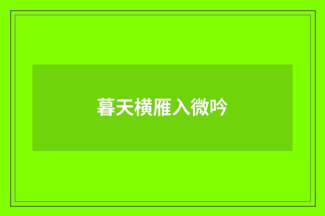 暮天横雁入微吟