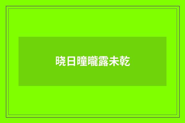 晓日曈曨露未乾