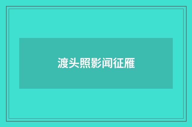 渡头照影闻征雁