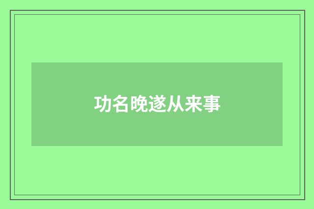 功名晚遂从来事