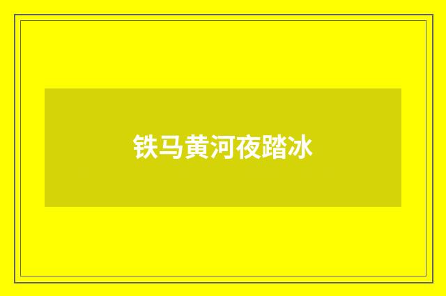 铁马黄河夜踏冰
