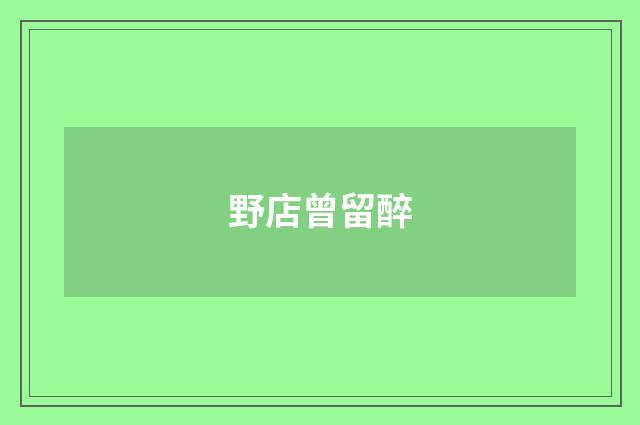 野店曾留醉