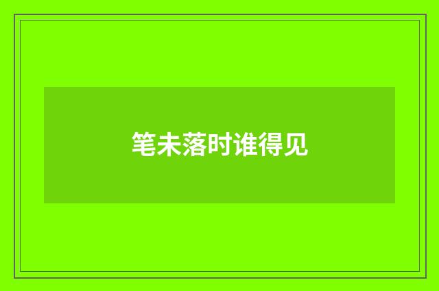 笔未落时谁得见