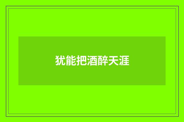 犹能把酒醉天涯