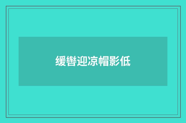 缓辔迎凉帽影低