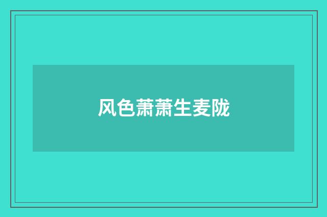 风色萧萧生麦陇