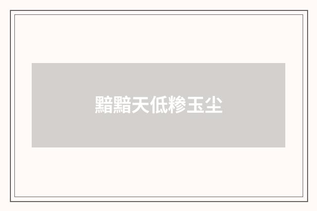 黯黯天低糁玉尘