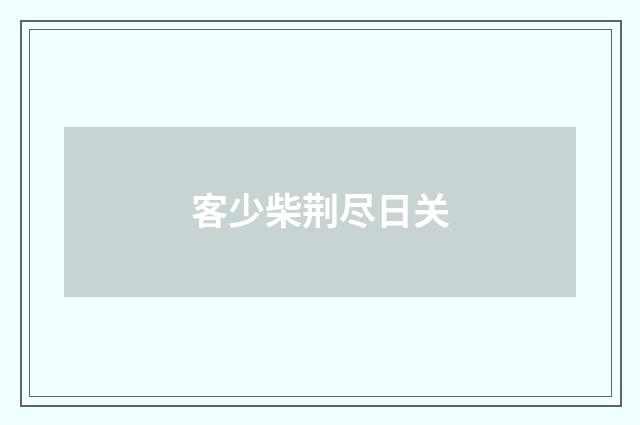 客少柴荆尽日关