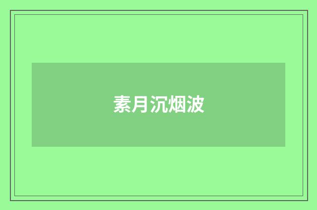 素月沉烟波