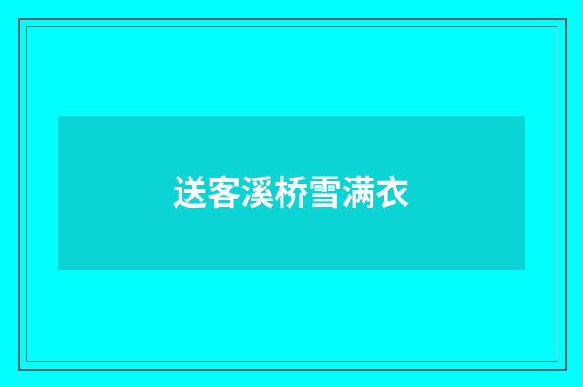 送客溪桥雪满衣