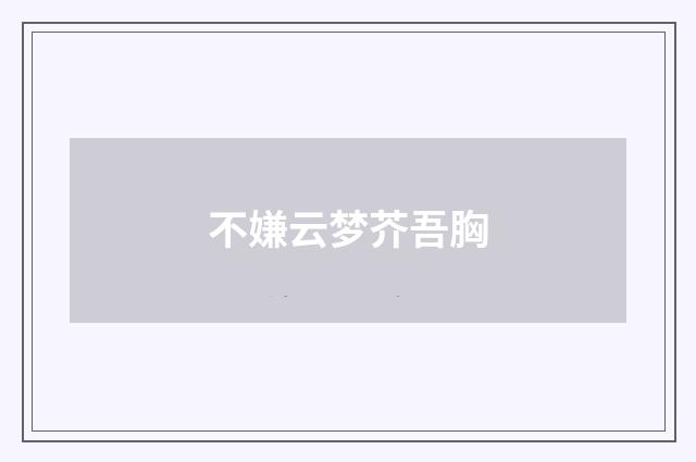 不嫌云梦芥吾胸