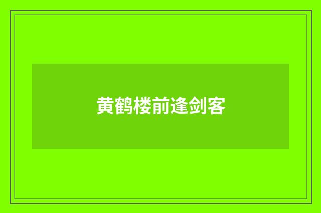 黄鹤楼前逢剑客